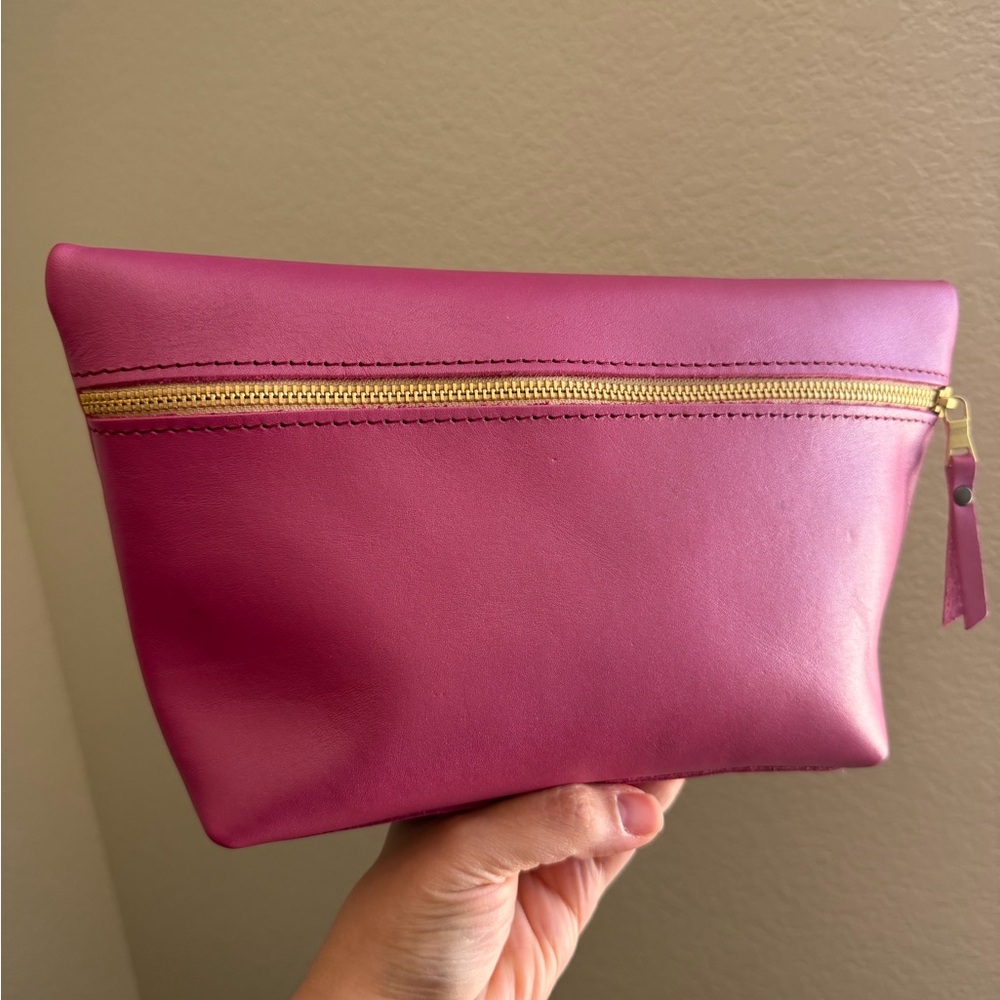 Portland Leather goods lipgloss XL makeup bag